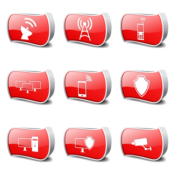 Telecom Communication Icon Set - Vector, Imagen