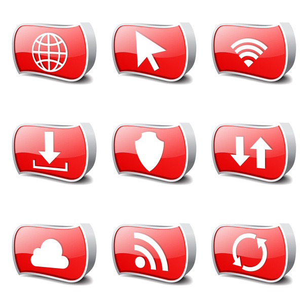 Web Internet Social Icon Set - ベクター画像