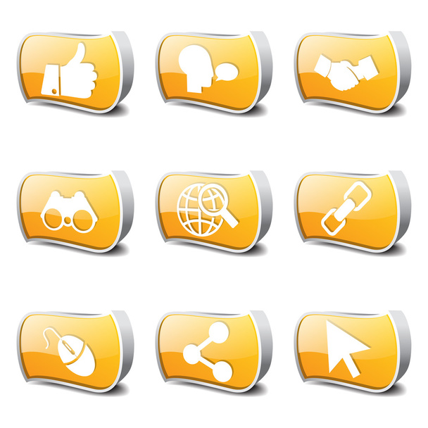 Social Internet Icon Set - Vetor, Imagem