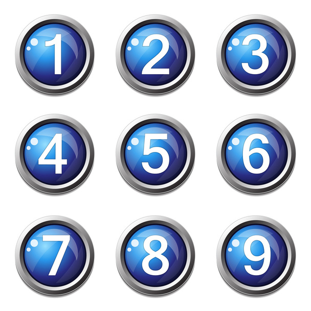 Numbers Counting Icon Set - Vektör, Görsel
