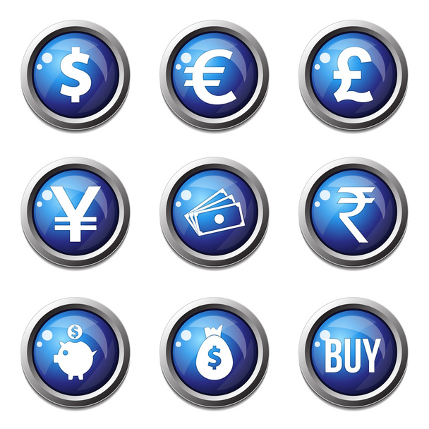 Currency Sign Icon Set - Vektör, Görsel