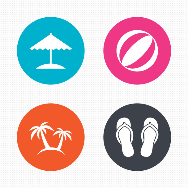 Beach holidays icons. - Διάνυσμα, εικόνα