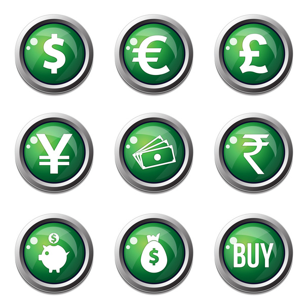 Currency Sign Icon Set - Vektor, Bild