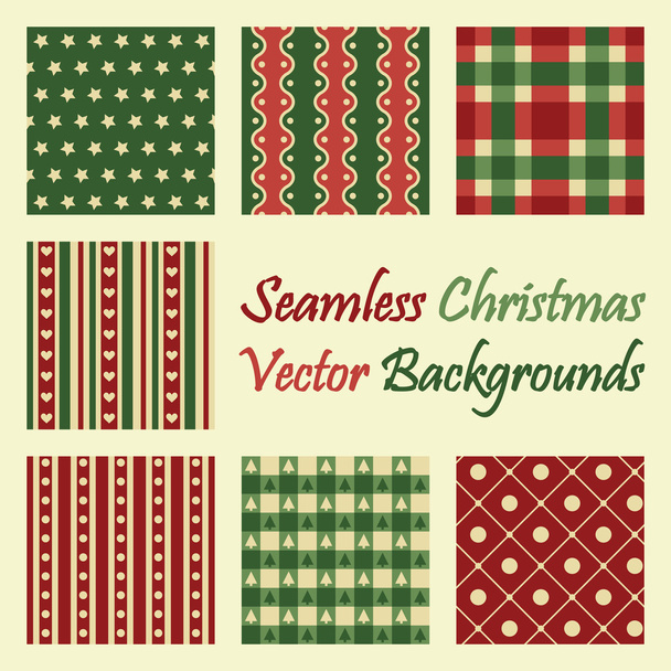 seamless christmas vector backgrounds - Vector, Image