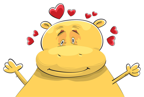 Heureux Hippopotame amoureux
 - Vecteur, image