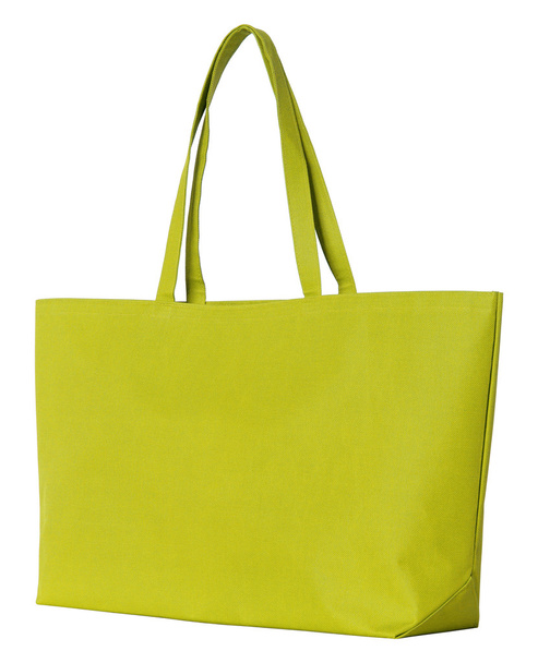 yellow fabric bag isolated on white with clipping path - Photo, Image