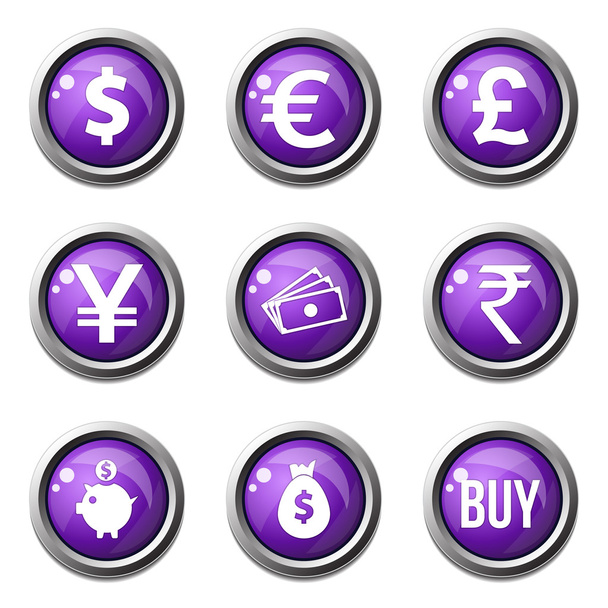 Currency Sign Icon Set - ベクター画像