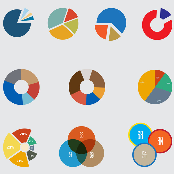 Elementi infografici, icona del set grafico a torta, elementi aziendali e statistiche
 - Vettoriali, immagini