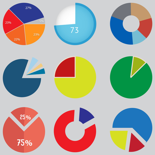 Elementos infográficos, ícone de conjunto de gráfico de pizza, elementos de negócios e estatísticas
 - Vetor, Imagem