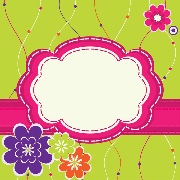 Floral greeting card - Vector, imagen