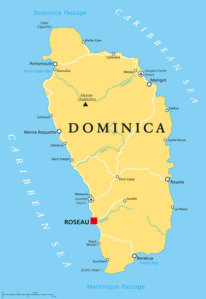 політична мапа Домініка
 - Вектор, зображення
