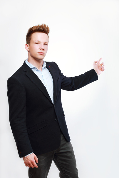 Businessman presenting over background - Fotografie, Obrázek