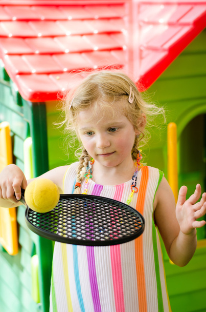 girl with racket and ball - Photo, Image