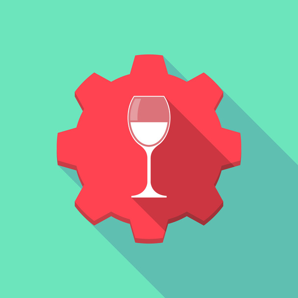 Καιρό σκιά εργαλεία icob με ένα ποτήρι κρασί - Διάνυσμα, εικόνα
