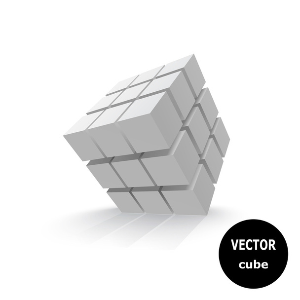 Abstract gray cube. Vector illustration - Vettoriali, immagini