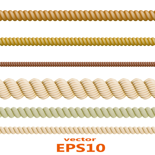 Set of color ropes. Vector illustration - Vetor, Imagem