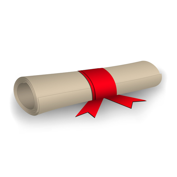 Vector paper scroll with red ribbon. Best choice - Вектор, зображення