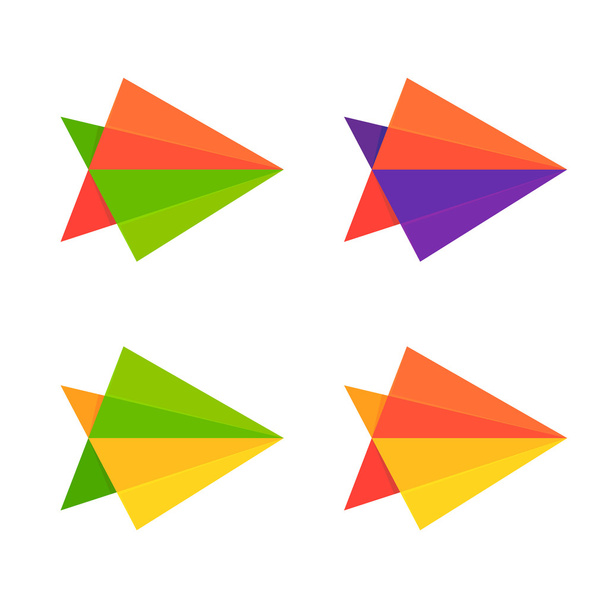 Juego de logotipo de flechas abstractas
 - Vector, imagen