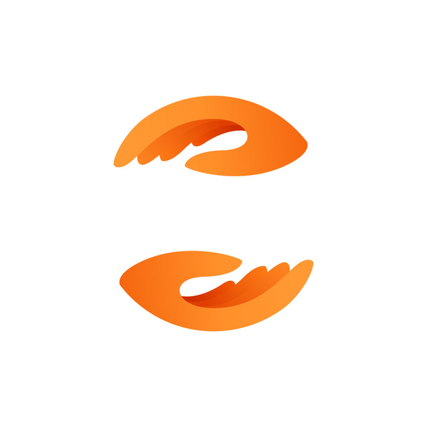 narancssárga kéz ikon - Vektor, kép