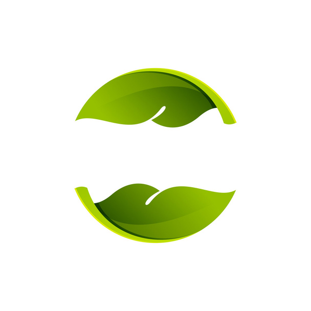Esfera abstracta verde hoja logo
 - Vector, Imagen