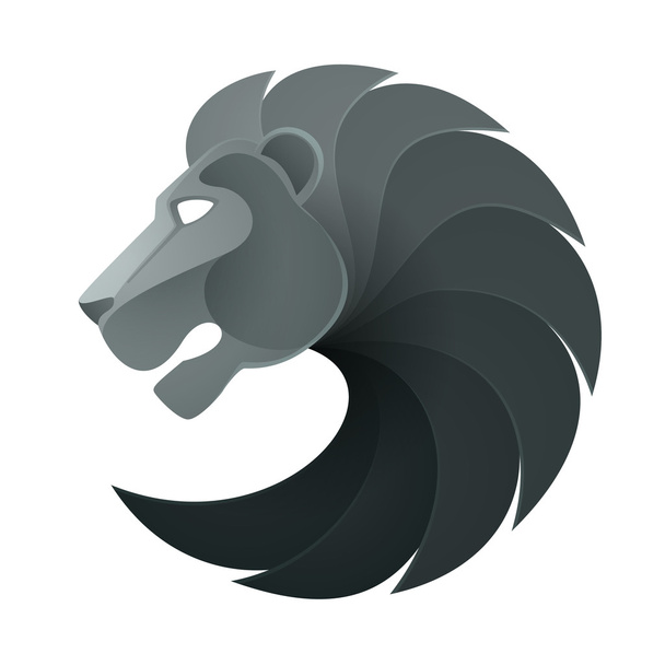 schwarzer Löwenkopf - Vektor, Bild