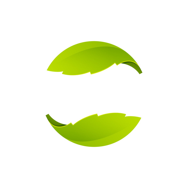 Esfera abstracta verde hoja logo
 - Vector, imagen