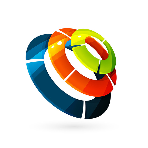круг 3D логотип объема
 - Вектор,изображение
