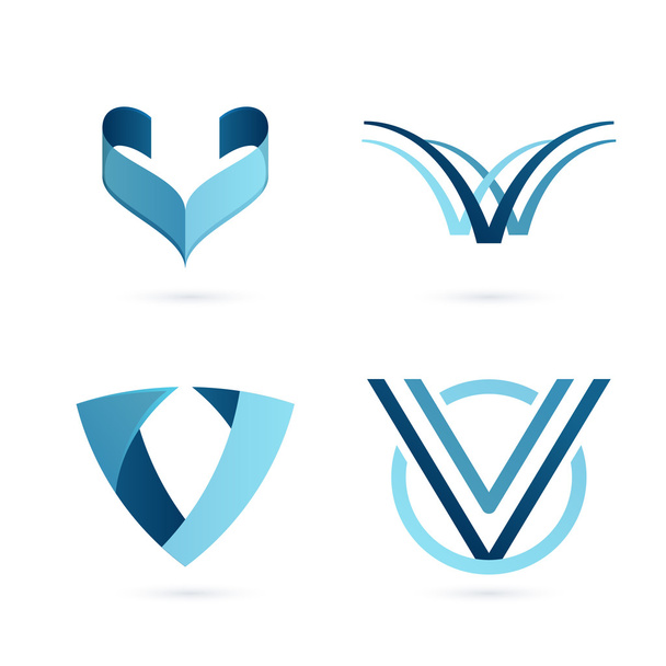 V letter logos set - Διάνυσμα, εικόνα