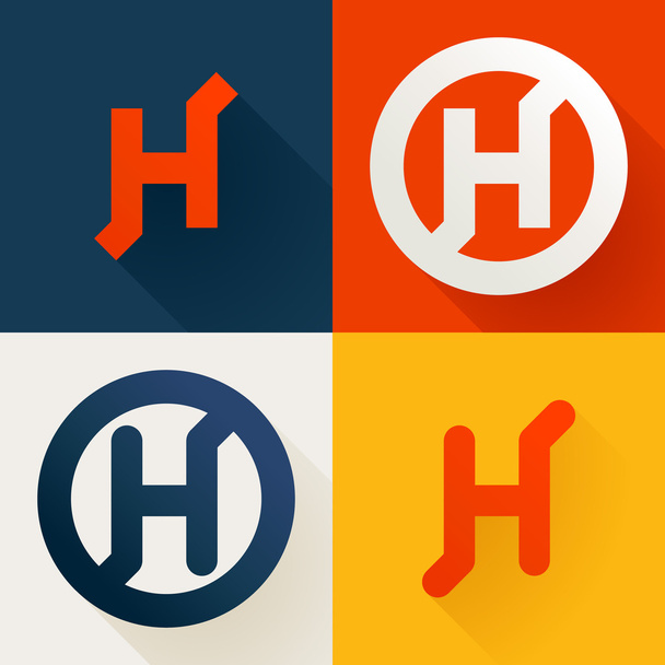 litera h linia logo zestaw - Wektor, obraz