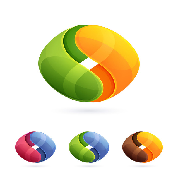 Abstract spheres yin yang logo - Vecteur, image