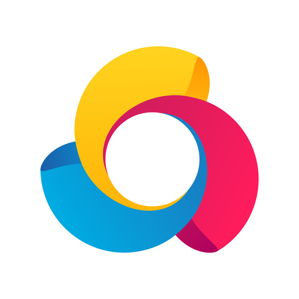 színes végtelen kör szalagok logó - Vektor, kép