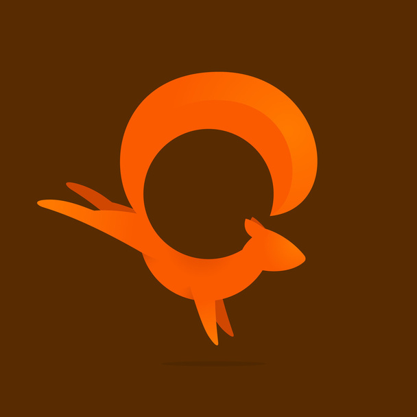 Squirrel volume character logo - Vector, Image