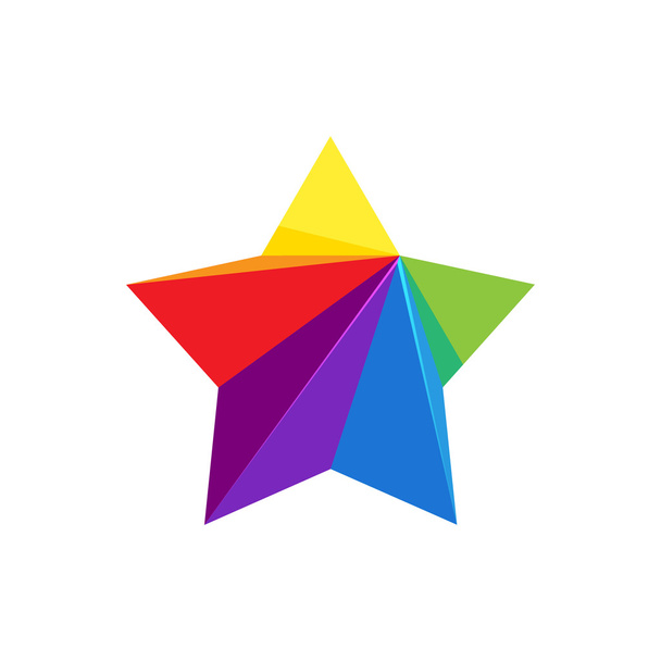 vektor színes csillag embléma ikon - Vektor, kép