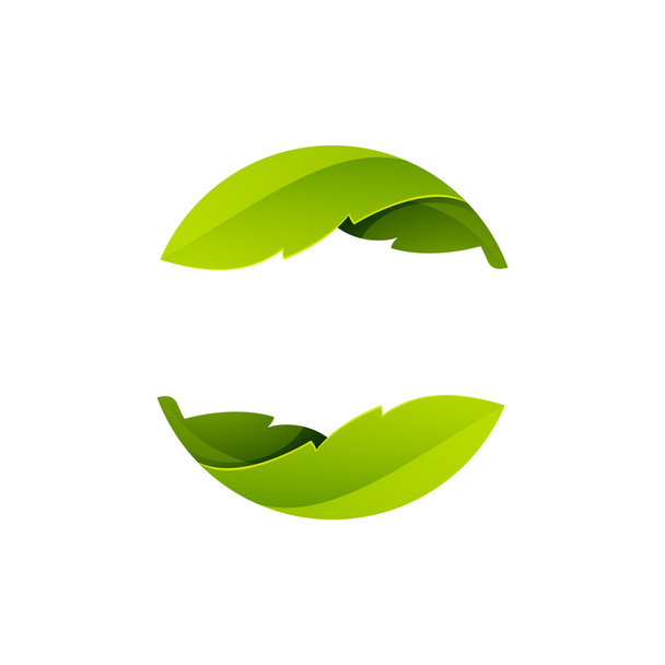 soyut küre yeşil yaprak logosu - Vektör, Görsel