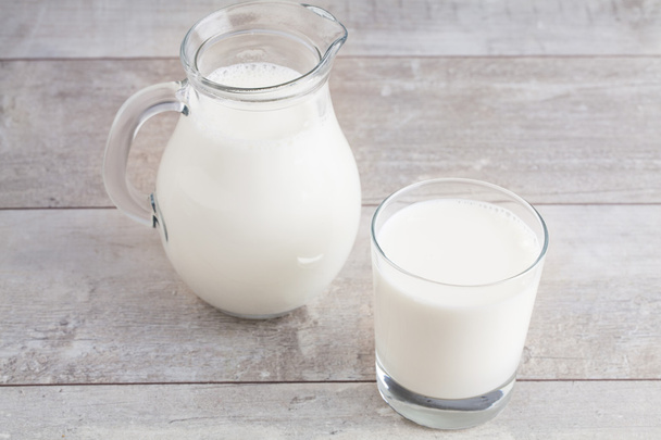 fresh milk in jug - Fotó, kép