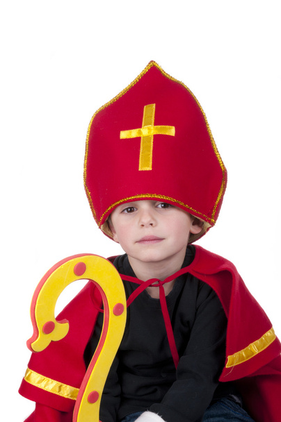 jongen verkleed als Nederlandse santa claus sinterklaas - Foto, afbeelding