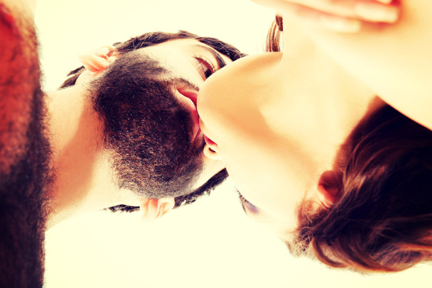 Happy beautiful couple kissing. - Valokuva, kuva