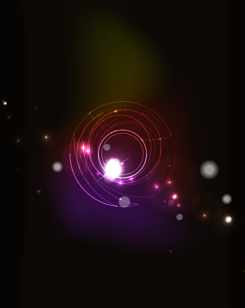 Círculo brillante en el espacio oscuro
 - Vector, imagen