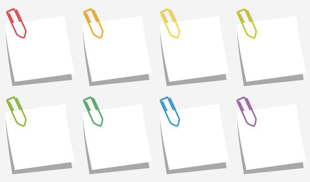 Paper Clips Notes Slips Colors - Vector, Image