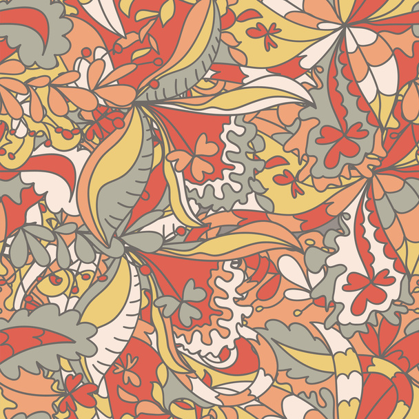 Abstract hand-drawn wave floral pattern - Vector, Image