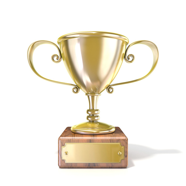 Golden trophy cup - Фото, изображение