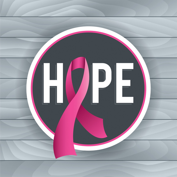 Rintasyöpä Tietoisuus Hope Theme Illustration
 - Vektori, kuva