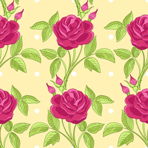 Seamless pattern with roses - Vector, afbeelding