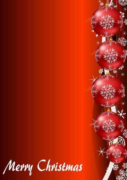 Рождественский фон с рождественскими шарами и снежинками
 - Фото, изображение