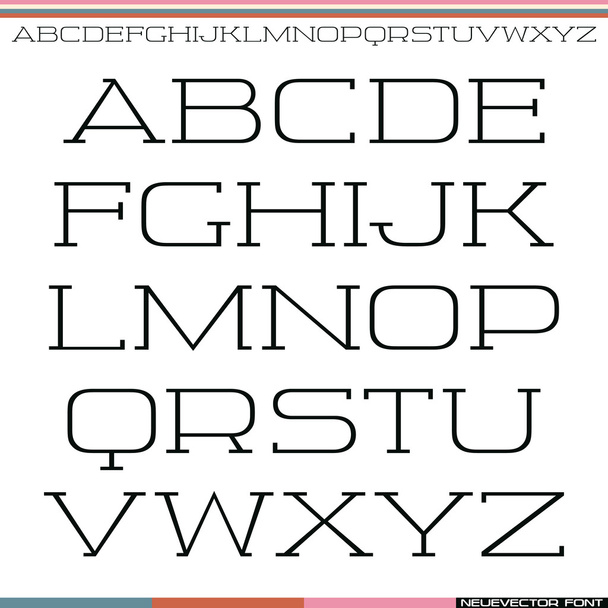 Serif betűtípus vékony vonal - Vektor, kép
