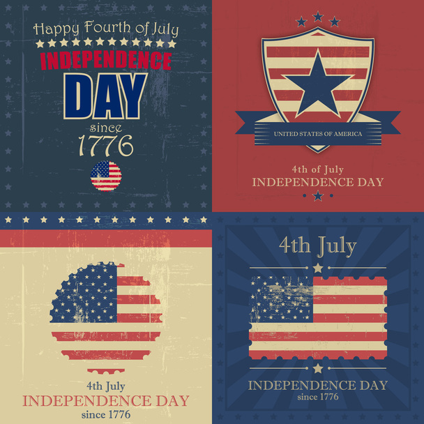 Set of independence day vector background - ベクター画像