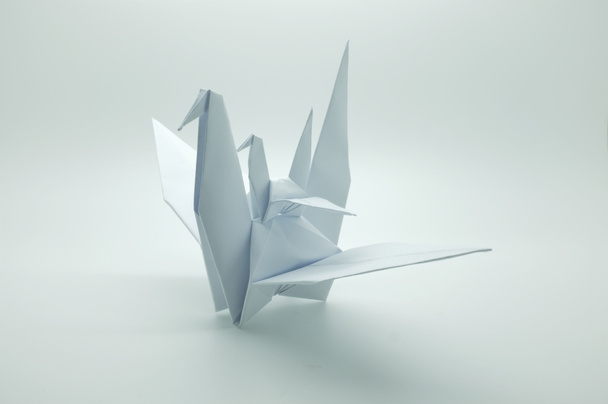 γερανό οριγκάμι λευκό, πουλί, χαρτί - Φωτογραφία, εικόνα