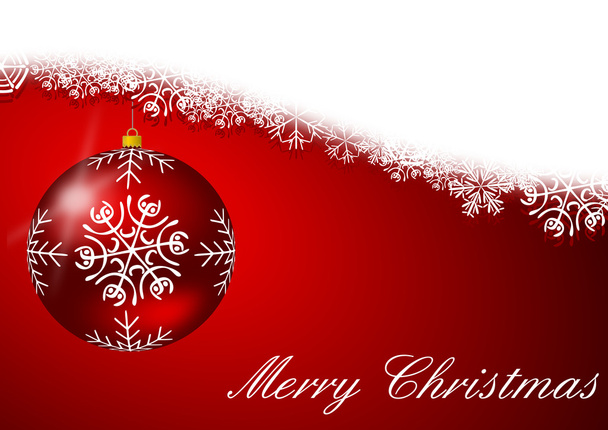 fundo de Natal vermelho com flocos de neve e bola de Natal
 - Foto, Imagem