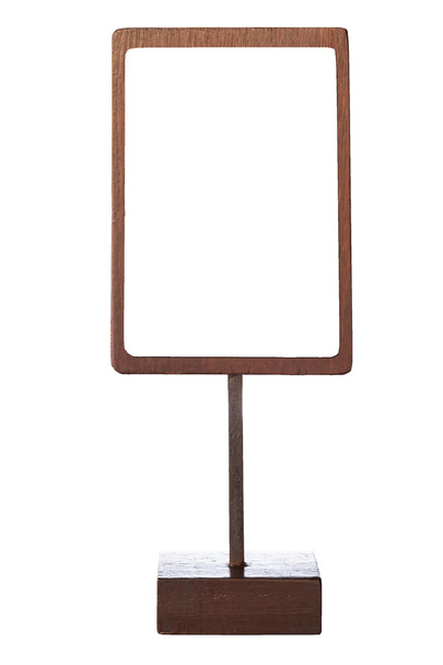 Mock up menú marco plantilla signo soporte de madera aislado
 - Foto, imagen