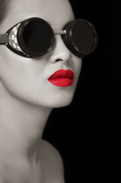 girl in vintage steampunk glasses - Foto, Imagem